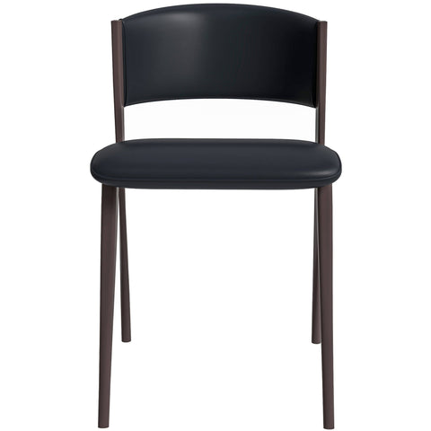 Aspen Dining Chairs Upholstered in Leather Kitchen Room Chairs with Metal Legs Set of 4