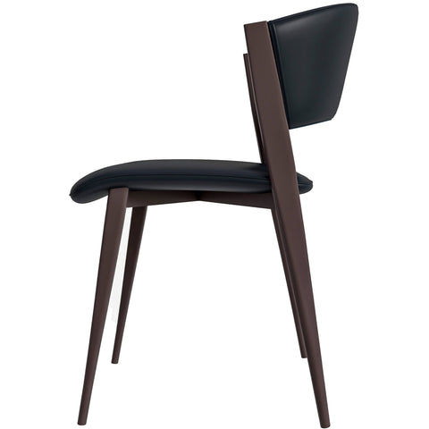 Aspen Dining Chairs Upholstered in Leather Kitchen Room Chairs with Metal Legs Set of 4