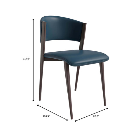 Aspen Dining Chairs Upholstered in Leather Kitchen Room Chairs with Metal Legs Set of 4