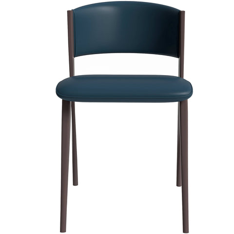 Aspen Dining Chairs Upholstered in Leather Kitchen Room Chairs with Metal Legs Set of 4