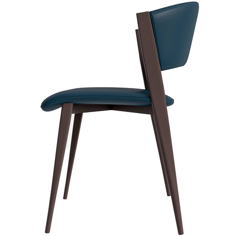 Aspen Dining Chairs Upholstered in Leather Kitchen Room Chairs with Metal Legs Set of 4