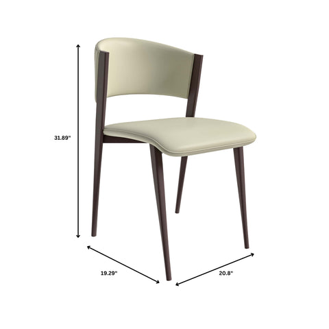 Aspen Dining Chairs Upholstered in Leather Kitchen Room Chairs with Metal Legs Set of 4