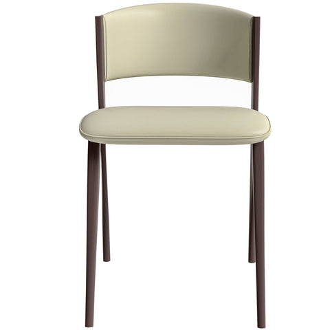 Aspen Dining Chairs Upholstered in Leather Kitchen Room Chairs with Metal Legs Set of 4