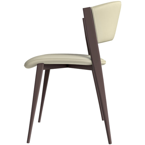 Aspen Dining Chairs Upholstered in Leather Kitchen Room Chairs with Metal Legs Set of 4