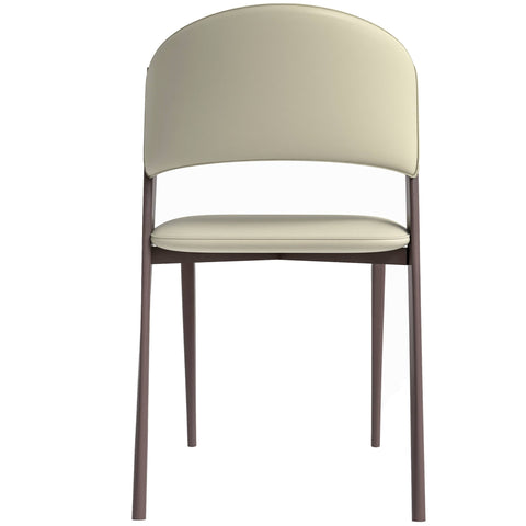 Aspen Dining Chairs Upholstered in Leather Kitchen Room Chairs with Metal Legs Set of 4