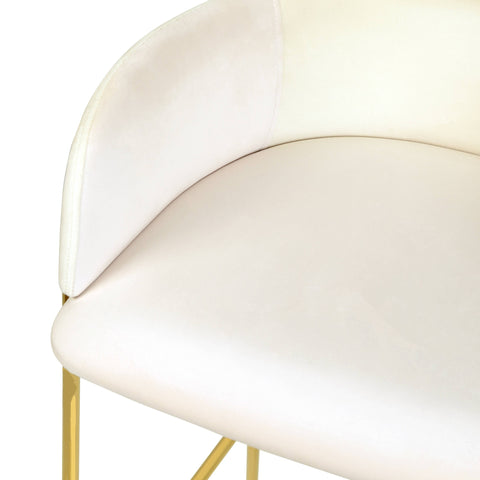 Axis 40" Low-Back Bar Stool Ergonomic Pub Chair with Gold Stainless Steel Base