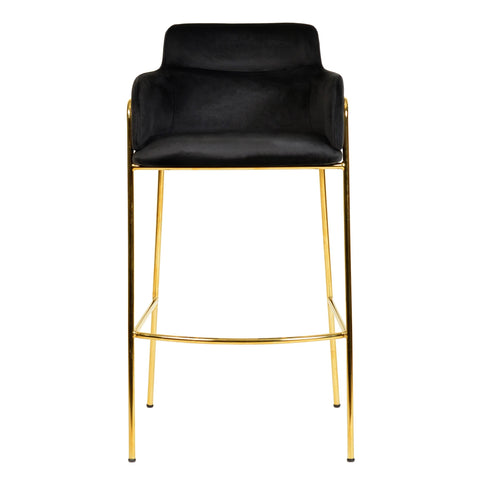 Axis 40" Low-Back Bar Stool Ergonomic Pub Chair with Gold Stainless Steel Base