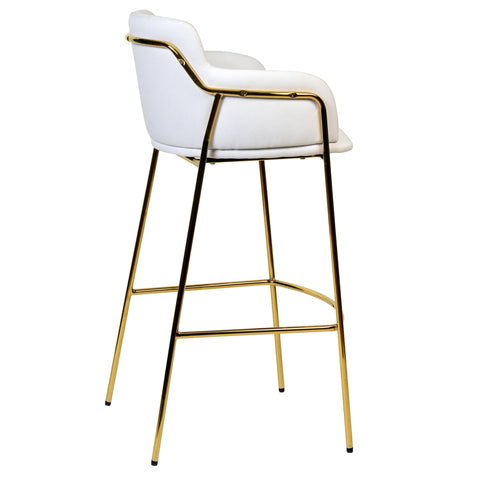 Axis 40" Low-Back Bar Stool Ergonomic Pub Chair with Gold Stainless Steel Base