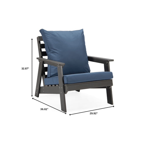 Alpine Lounge Arm Chair with Removable Cushions in Polyester and High-Impact Polystyrene Frame