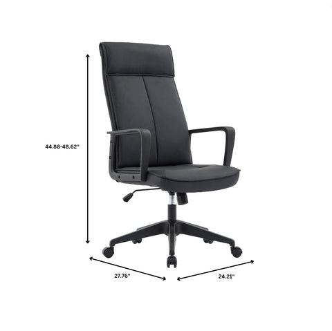 Aiaria Ergonomic High-Back Leather Office Chair with Adjustable Height, Swivel, Tilt, and Double Wheel Casters