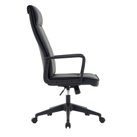 Aiaria Ergonomic High-Back Leather Office Chair with Adjustable Height, Swivel, Tilt, and Double Wheel Casters