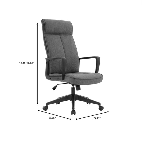 Aiaria Ergonomic High-Back Leather Office Chair with Adjustable Height, Swivel, Tilt, and Double Wheel Casters