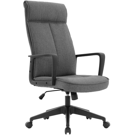 Aiaria Ergonomic High-Back Leather Office Chair with Adjustable Height, Swivel, Tilt, and Double Wheel Casters