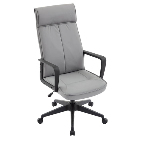 Aiaria Ergonomic High-Back Leather Office Chair with Adjustable Height, Swivel, Tilt, and Double Wheel Casters