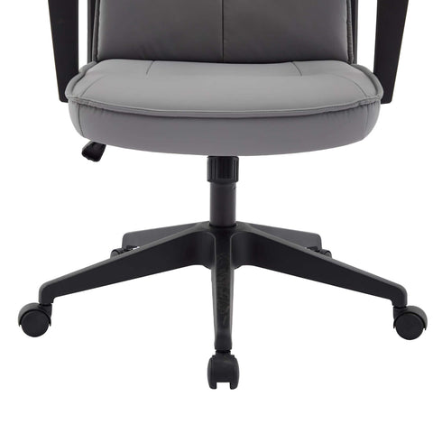 Aiaria Ergonomic High-Back Leather Office Chair with Adjustable Height, Swivel, Tilt, and Double Wheel Casters