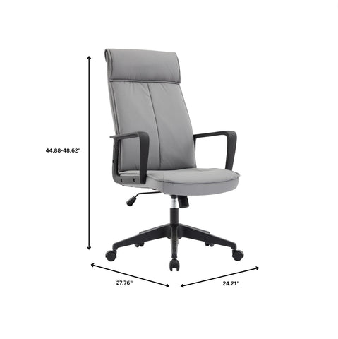 Aiaria Ergonomic High-Back Leather Office Chair with Adjustable Height, Swivel, Tilt, and Double Wheel Casters