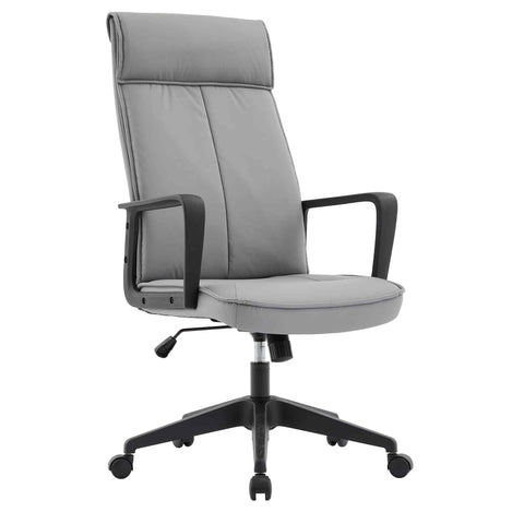 Aiaria Ergonomic High-Back Leather Office Chair with Adjustable Height, Swivel, Tilt, and Double Wheel Casters