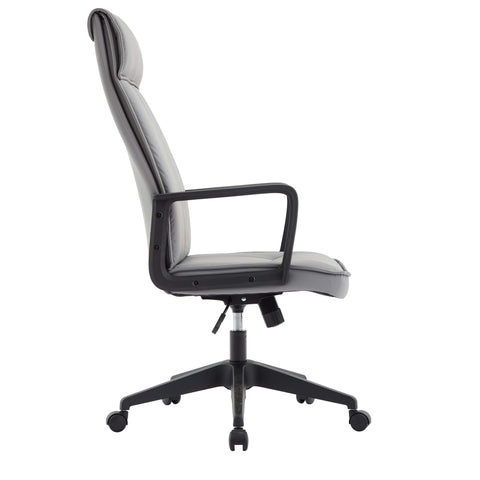 Aiaria Ergonomic High-Back Leather Office Chair with Adjustable Height, Swivel, Tilt, and Double Wheel Casters