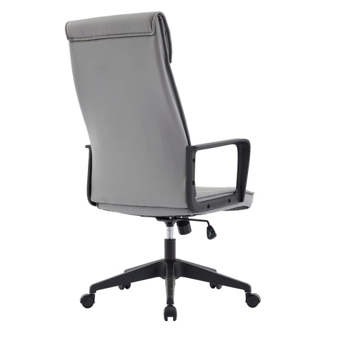 Aiaria Ergonomic High-Back Leather Office Chair with Adjustable Height, Swivel, Tilt, and Double Wheel Casters