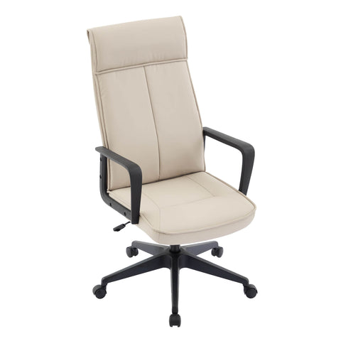 Aiaria Ergonomic High-Back Leather Office Chair with Adjustable Height, Swivel, Tilt, and Double Wheel Casters