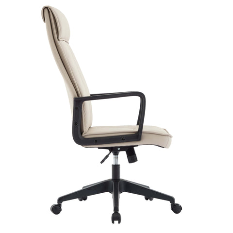 Aiaria Ergonomic High-Back Leather Office Chair with Adjustable Height, Swivel, Tilt, and Double Wheel Casters