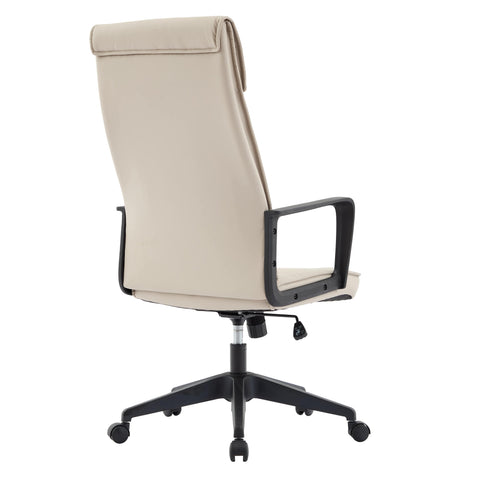 Aiaria Ergonomic High-Back Leather Office Chair with Adjustable Height, Swivel, Tilt, and Double Wheel Casters