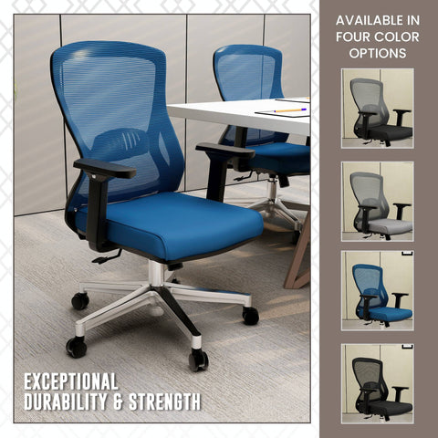 Adorit Series Ergonomic Office Chair with Mesh Back and Upholstered Seat