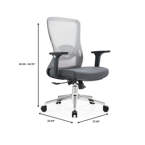 Adorit Series Ergonomic Office Chair with Mesh Back and Upholstered Seat