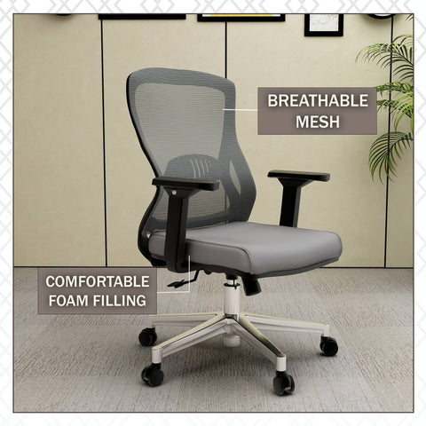 Adorit Series Ergonomic Office Chair with Mesh Back and Upholstered Seat