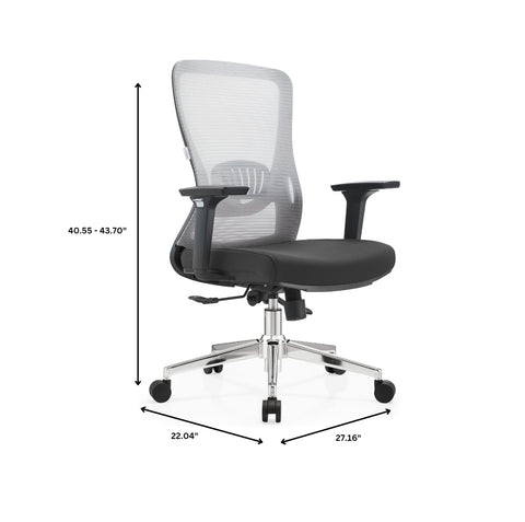 Adorit Series Ergonomic Office Chair with Mesh Back and Upholstered Seat