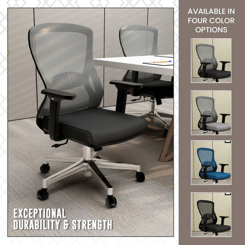 Adorit Series Ergonomic Office Chair with Mesh Back and Upholstered Seat