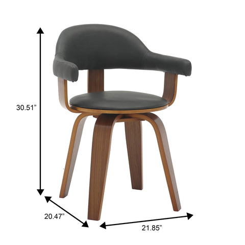 Brivo Modern Wooden Dining Chair With Walnut Color Frame