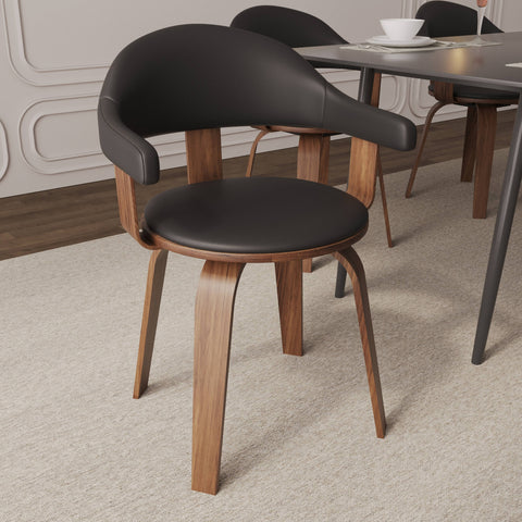 Brivo Modern Wooden Dining Chair With Walnut Color Frame