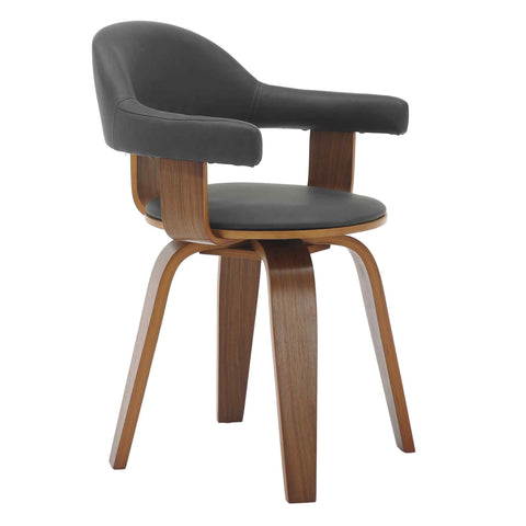 Brivo Modern Wooden Dining Chair With Walnut Color Frame