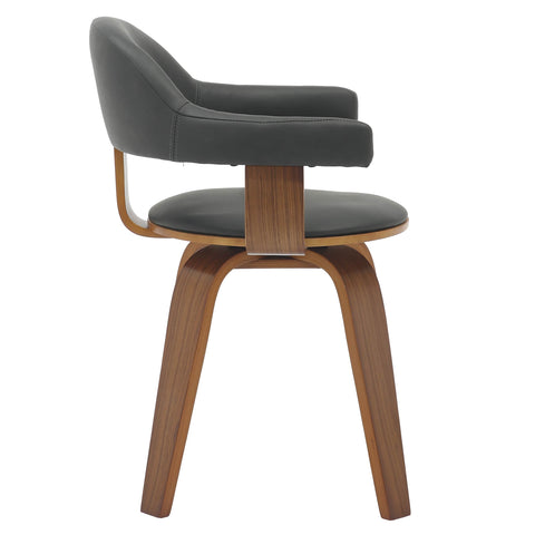 Brivo Modern Wooden Dining Chair With Walnut Color Frame