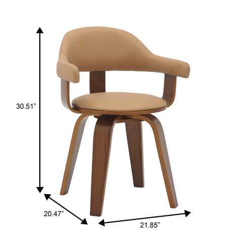 Brivo Modern Wooden Dining Chair With Walnut Color Frame