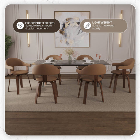 Brivo Modern Wooden Dining Chair With Walnut Color Frame