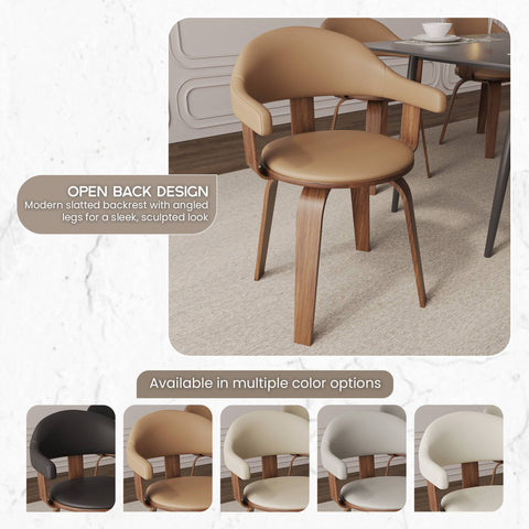 Brivo Modern Wooden Dining Chair With Walnut Color Frame