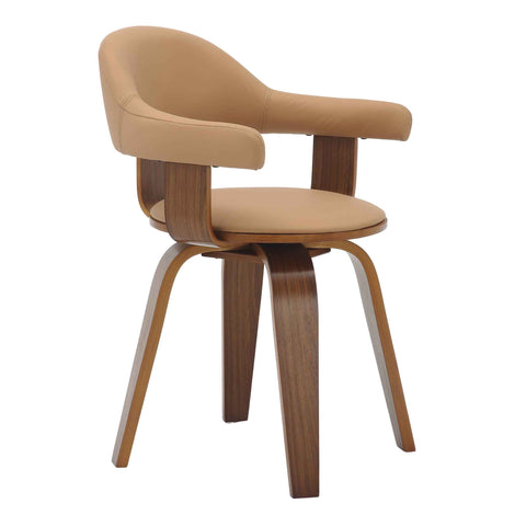 Brivo Modern Wooden Dining Chair With Walnut Color Frame