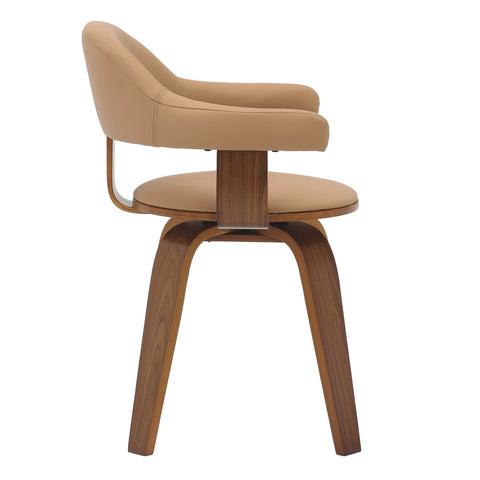 Brivo Modern Wooden Dining Chair With Walnut Color Frame