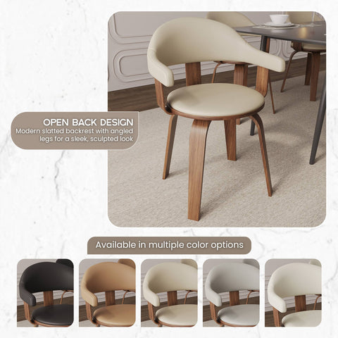 Brivo Modern Wooden Dining Chair With Walnut Color Frame