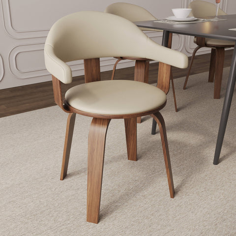 Brivo Modern Wooden Dining Chair With Walnut Color Frame