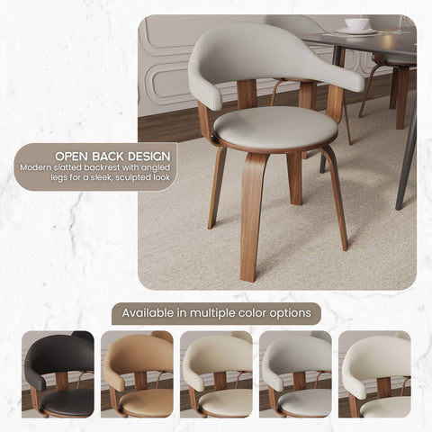 Brivo Modern Wooden Dining Chair With Walnut Color Frame