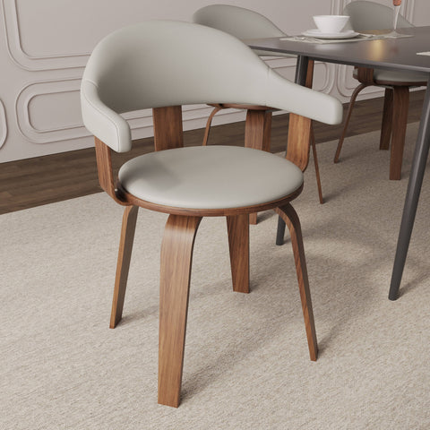 Brivo Modern Wooden Dining Chair With Walnut Color Frame