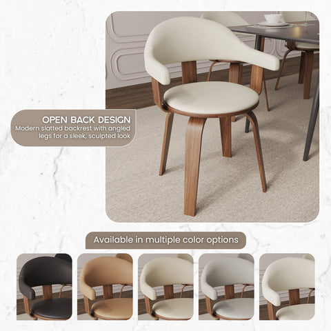 Brivo Modern Wooden Dining Chair With Walnut Color Frame