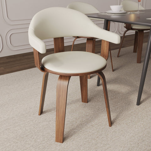 Brivo Modern Wooden Dining Chair With Walnut Color Frame