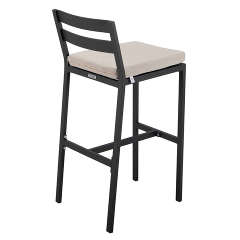 Chelsea Modern Patio Bar Chair in Powder-Coated Aluminum with Removable Cushion Set of 4