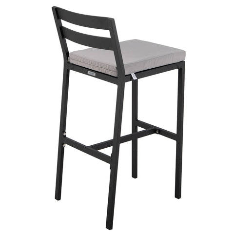 Chelsea Modern Patio Bar Chair in Powder-Coated Aluminum with Removable Cushion Set of 4