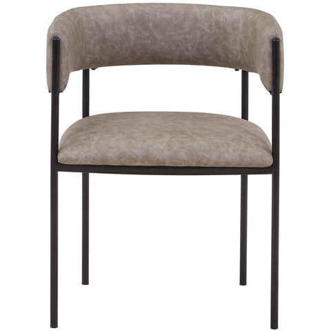 Cyril Dining Chair in Leather/Velvet with Open Back Design and Powder-Coated Iron Frame Set of 2