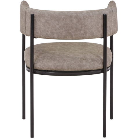 Cyril Dining Chair in Leather/Velvet with Open Back Design and Powder-Coated Iron Frame Set of 2